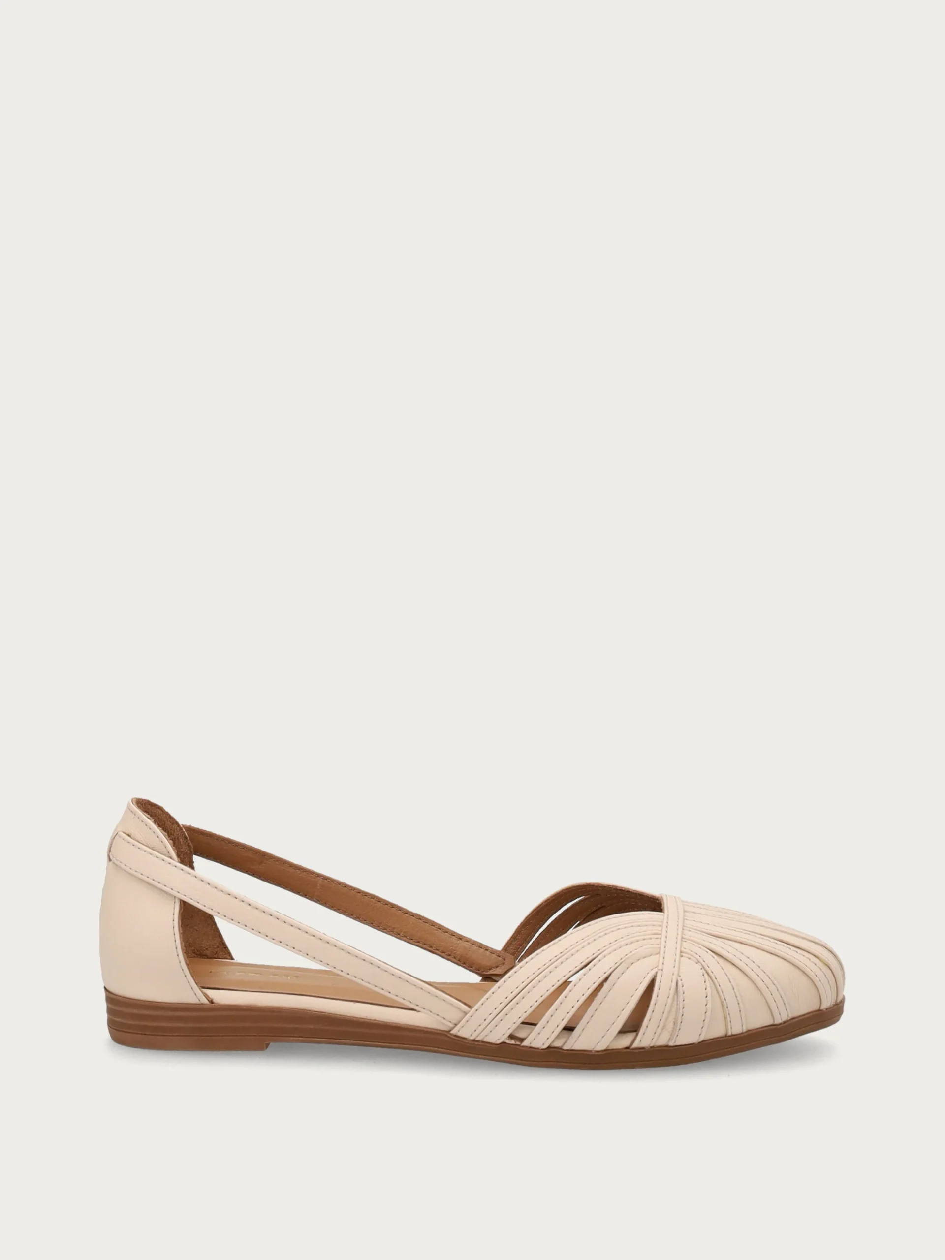 Ballerina ragnetto in pelle con listini sottili